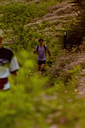 Hikers ascend the ridge above Bull Creek