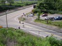 Looking down to Riddle Run Road